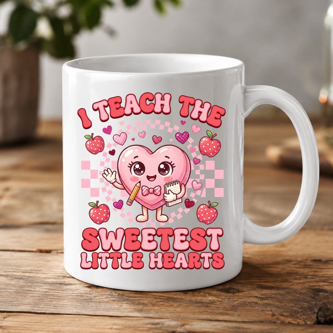 I Teach the Sweetest Little Hearts teaching White Mug White product mockup