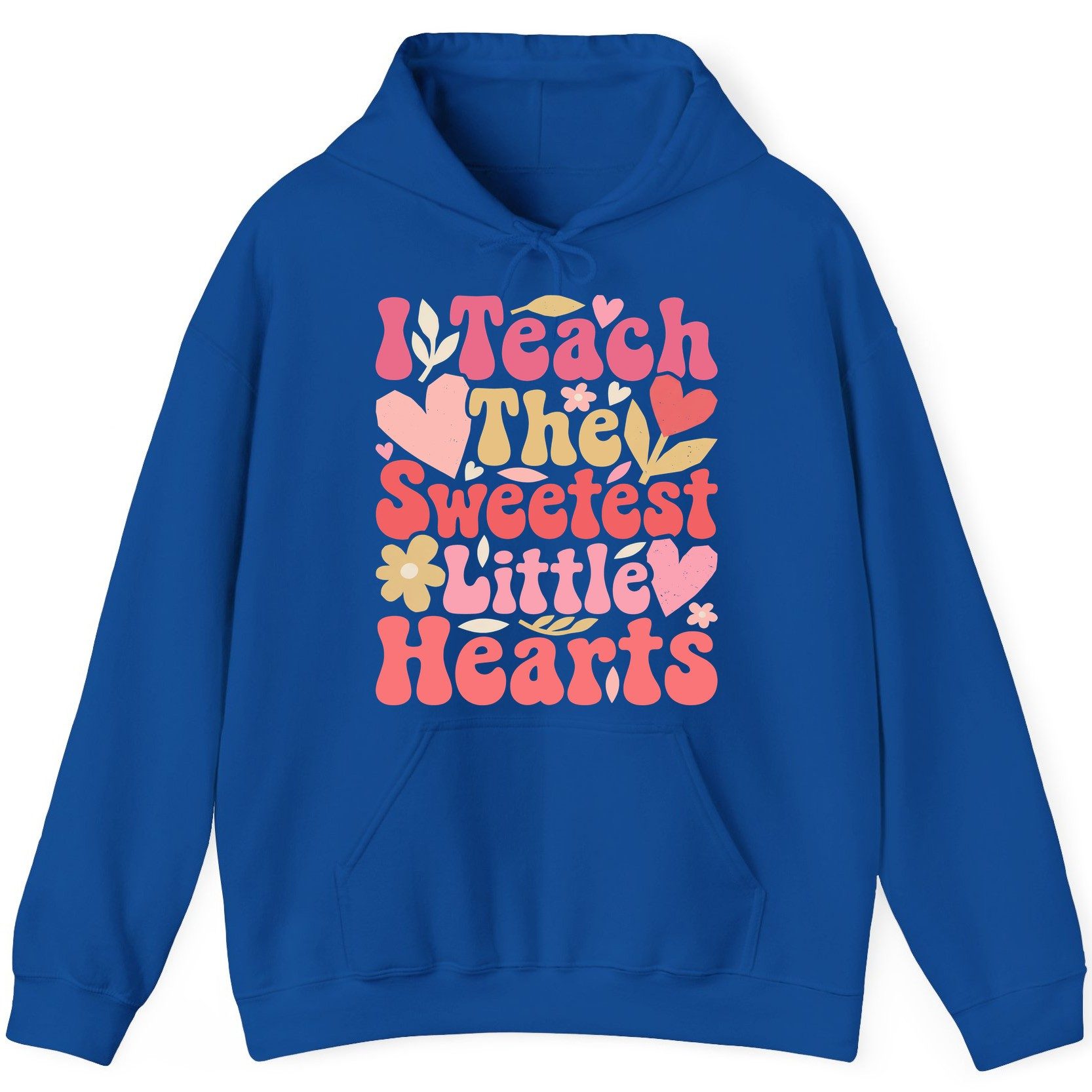 I Teach the Sweetest Little Hearts teaching Hoodie Royal product mockup