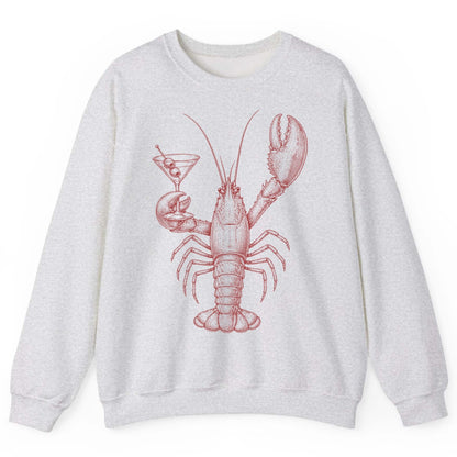 Vintage Lobster Martini lobster Sweatshirt Ash product mockup