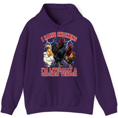 I Raise Chickens I'm Literally a Chicken Tender chickens Hoodie Purple product mockup