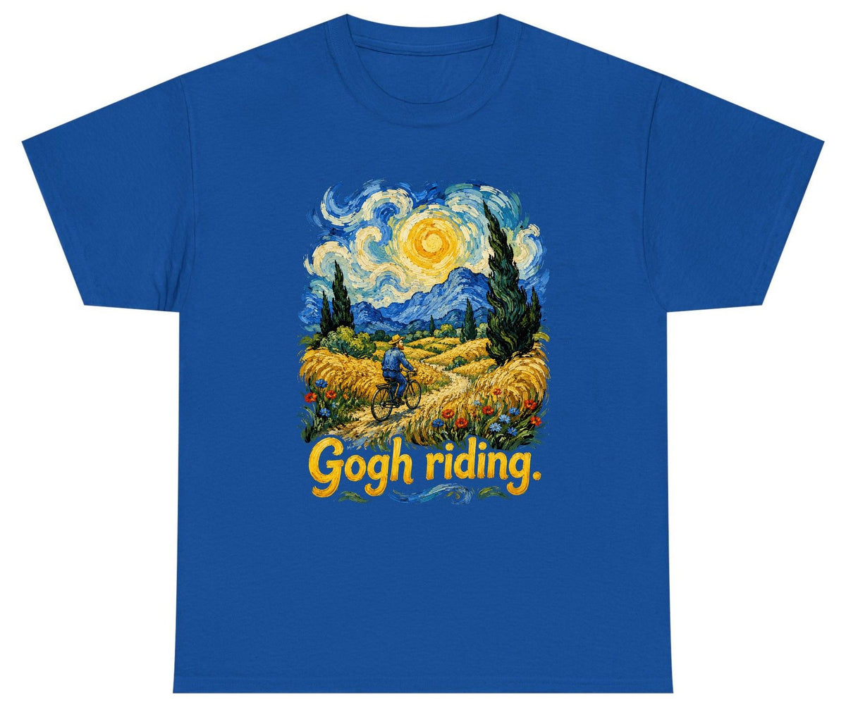 Gogh Riding van gogh art parody Youth T-Shirt Royal product mockup