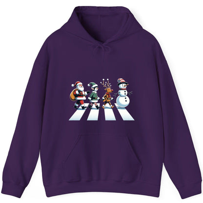 Christmas Abbey Road Parody Christmas abbey road parody Hoodie Purple product mockup