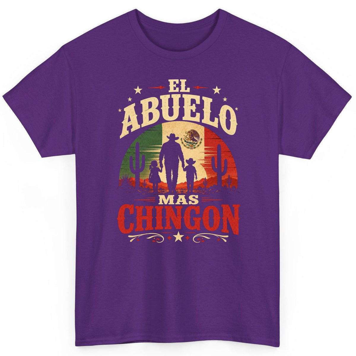 El Abuelo Mas Chingon mexican grandfather T-Shirt Purple product mockup