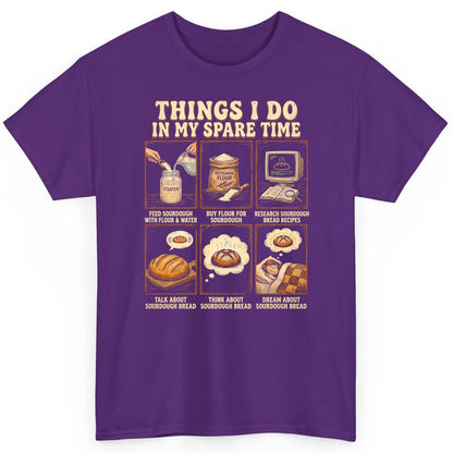Things I Do in My Spare Time sourdough bread baking T-Shirt Purple product mockup