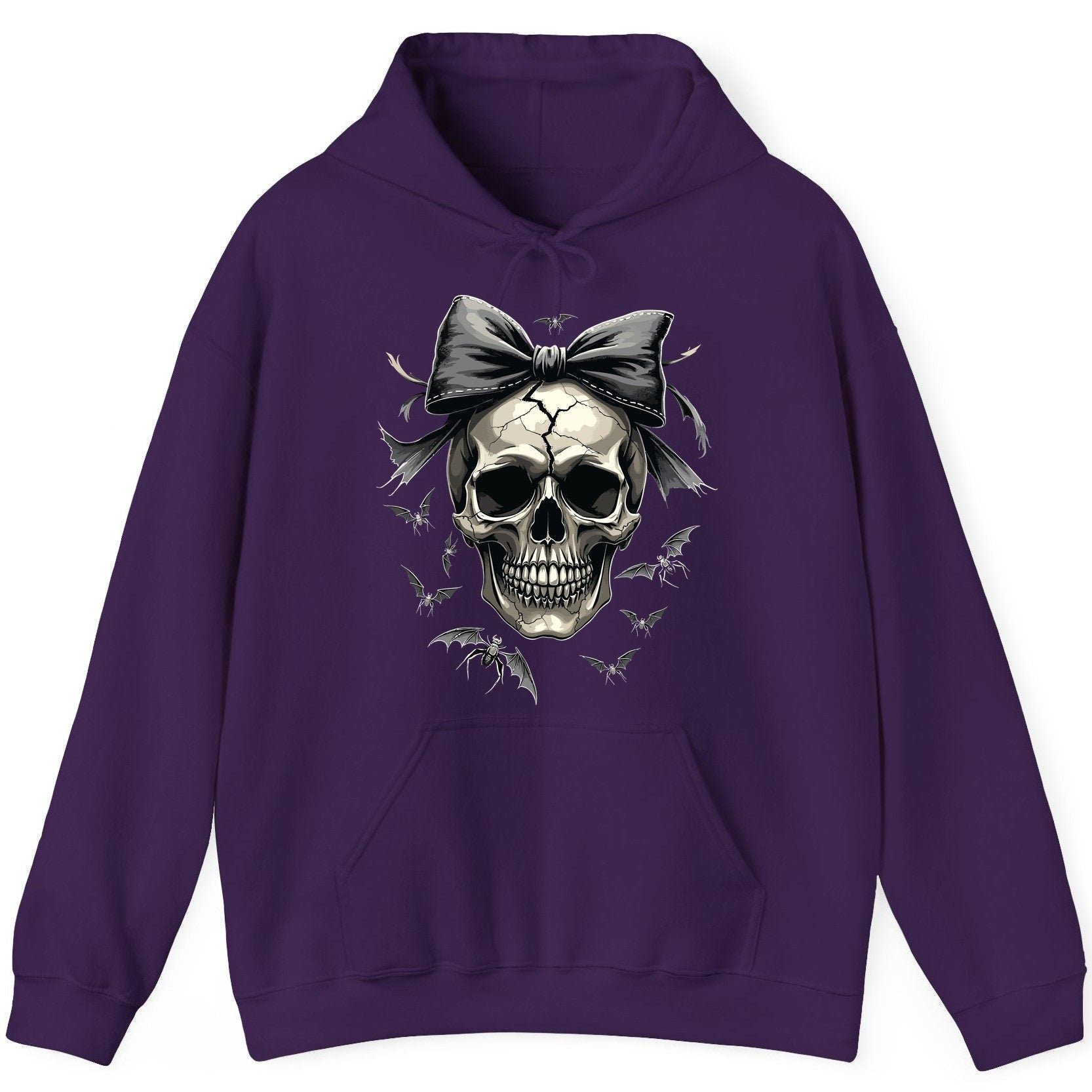 Gothic Skull with Bow gothic skull Hoodie Purple product mockup