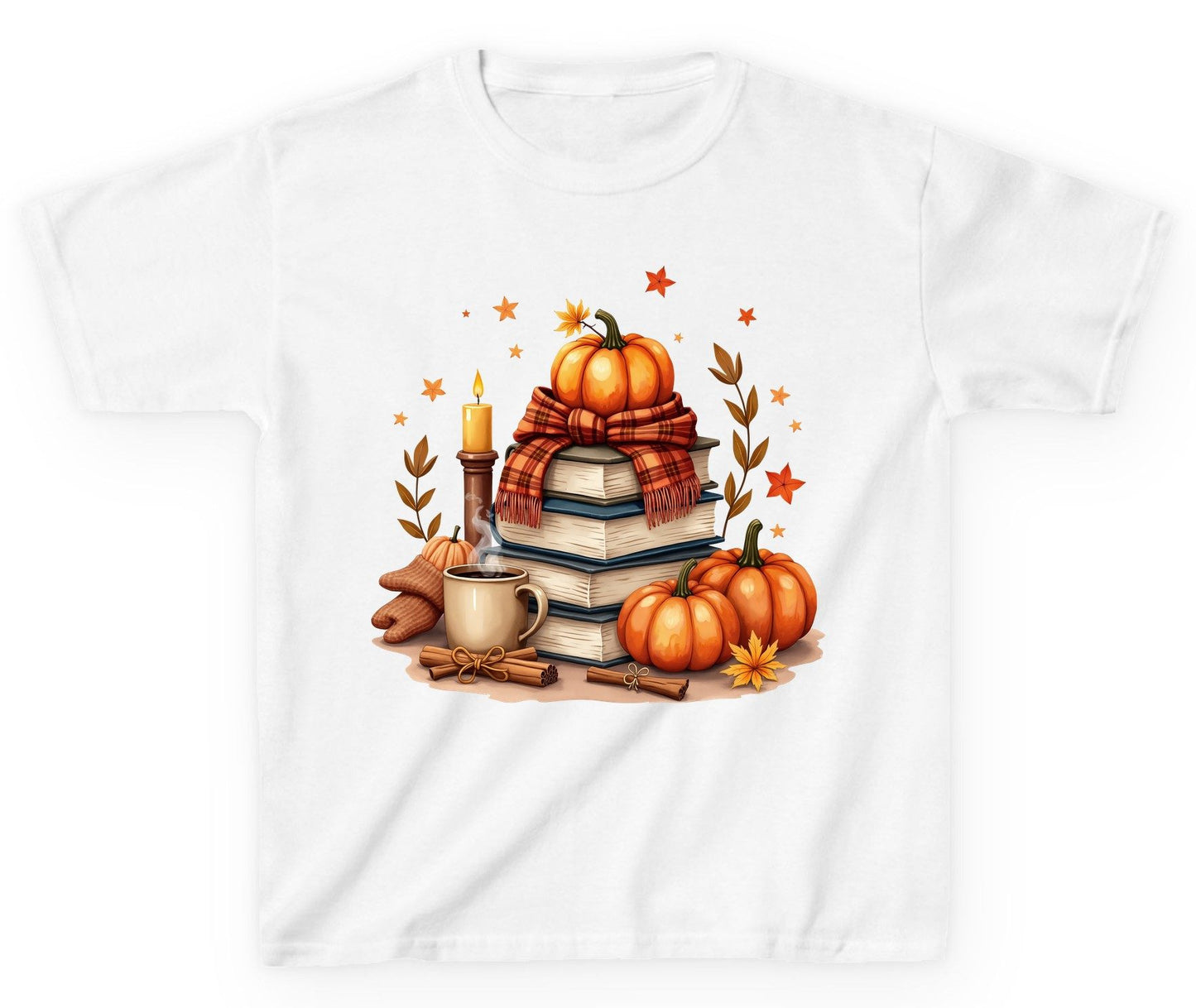 Cozy Autumn Reading Nook cozy autumn reading Youth T-Shirt White product mockup
