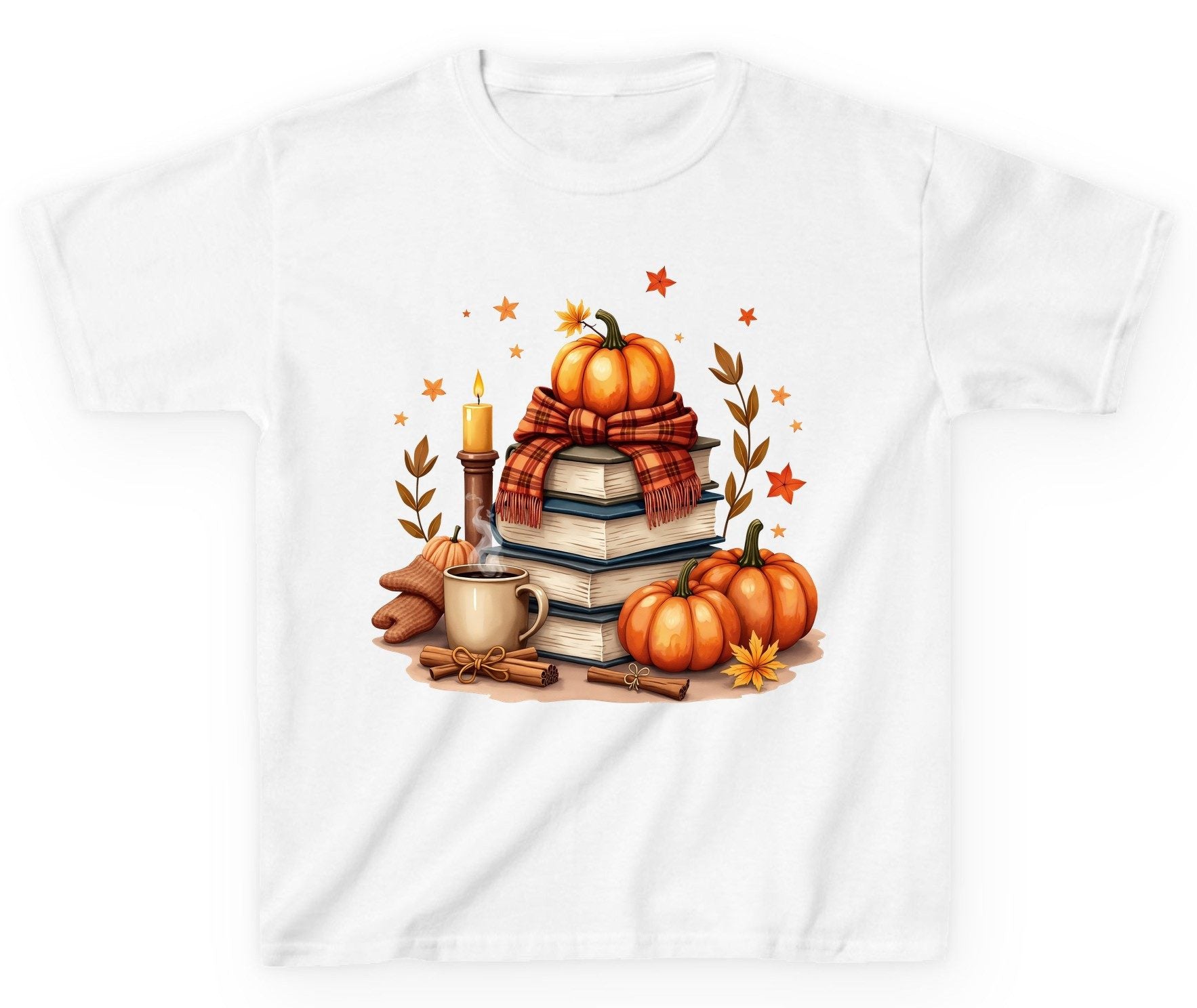 Cozy Autumn Reading Nook cozy autumn reading Youth T-Shirt White product mockup