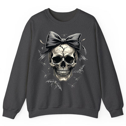 Gothic Skull with Bow gothic skull Sweatshirt Dark Heather product mockup