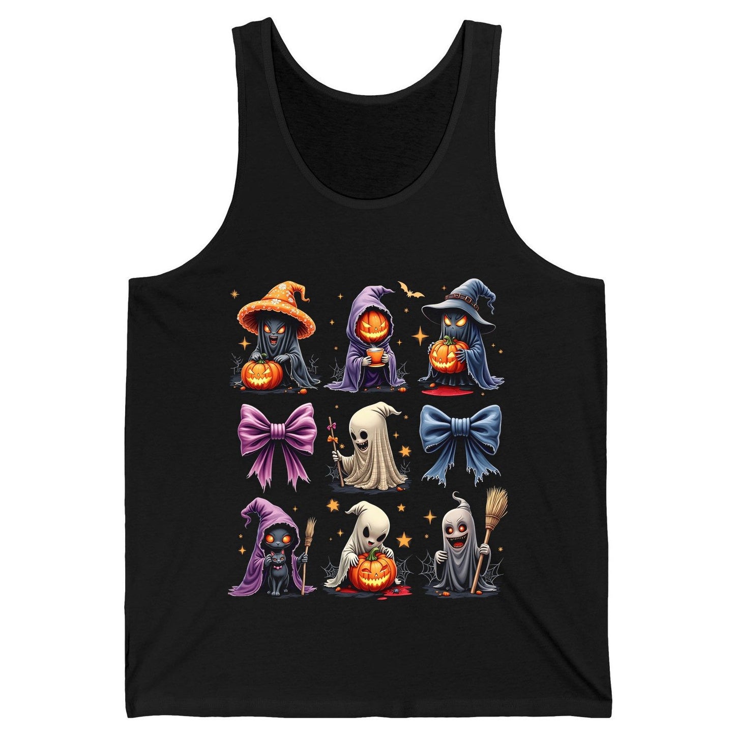 Spooky Cute Halloween Characters Halloween characters Tank Top Black product mockup