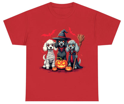 Spooky Poodle Trio Halloween dogs Youth T-Shirt Red product mockup