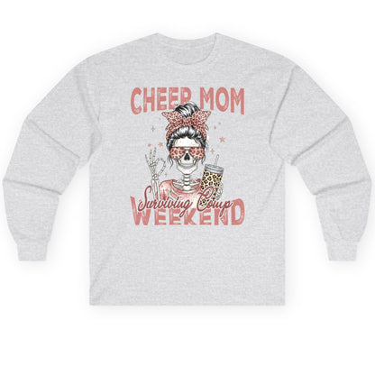 Cheer Mom Surviving Comp Weekend cheer mom Long Sleeve Tee Ash product mockup