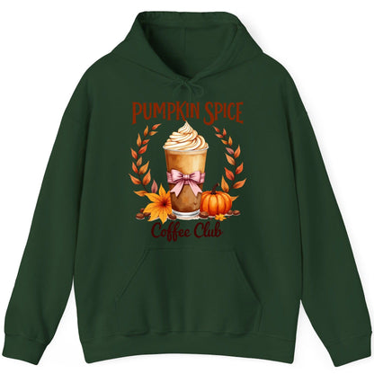 Pumpkin Spice Coffee Club pumpkin spice latte Hoodie Forest Green product mockup