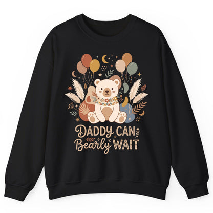 Daddy Can Bearly Wait Baby Shower Sweatshirt - product mockup - Black
