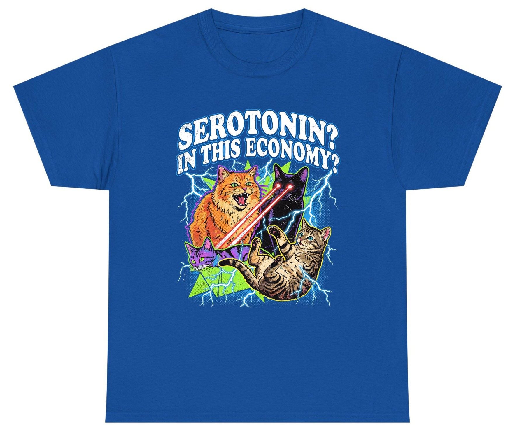 Serotonin in This Economy? cats Youth T-Shirt Royal product mockup