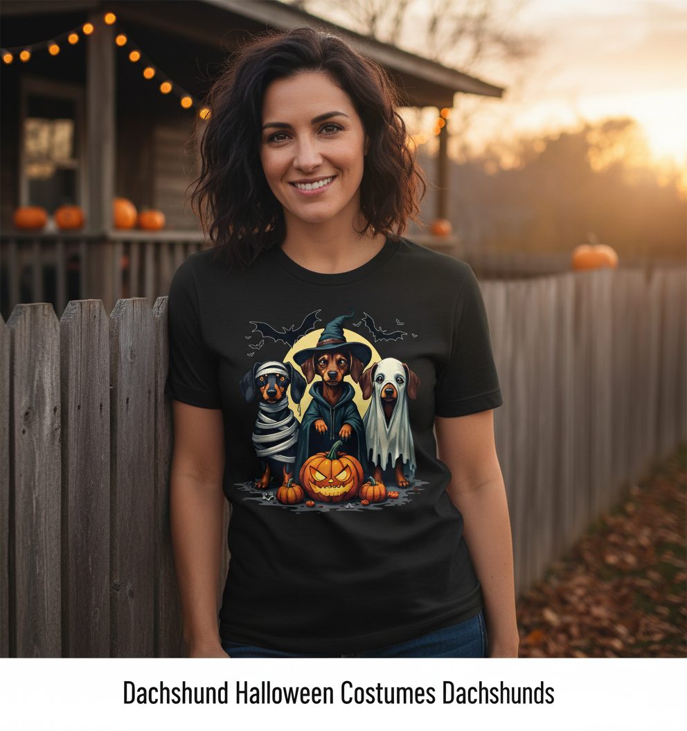 Dachshund Halloween Costumes dachshunds T-Shirt Black lifestyle mockup