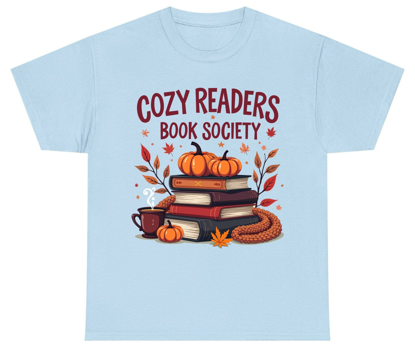 Cozy Readers Book Society reading Youth T-Shirt Light Blue product mockup