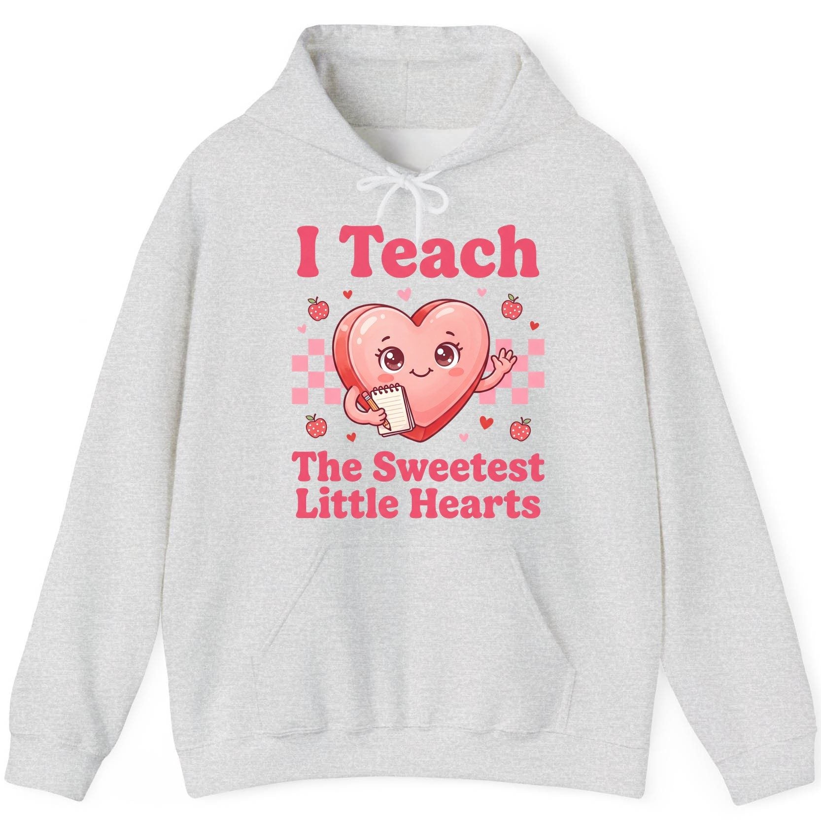 I Teach the Sweetest Little Hearts teacher Hoodie Ash product mockup