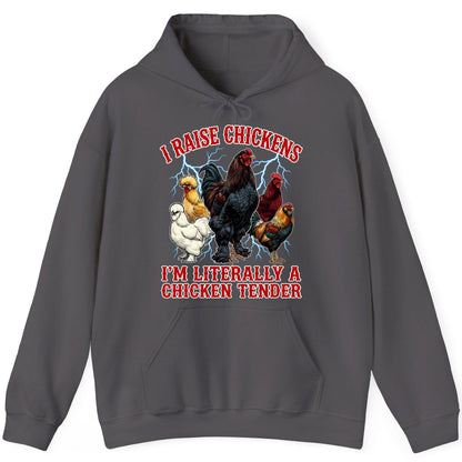 I Raise Chickens I'm Literally a Chicken Tender chickens Hoodie Charcoal product mockup