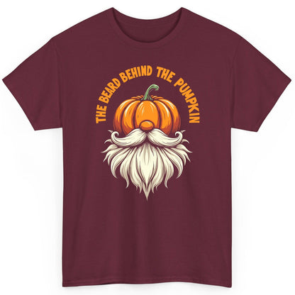 The Beard Behind the Pumpkin Halloween gnome T-Shirt Maroon product mockup