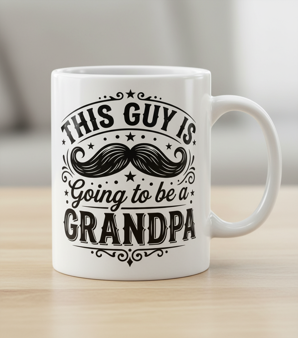 This Guy Is Going To Be A Grandpa Pregnancy Announcement White Mug - White