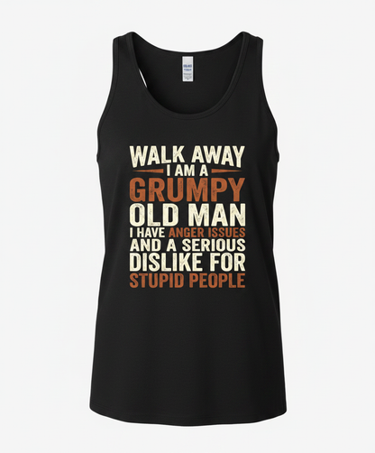 Grumpy Old Man Funny Sarcastic Saying Tank Top - Black