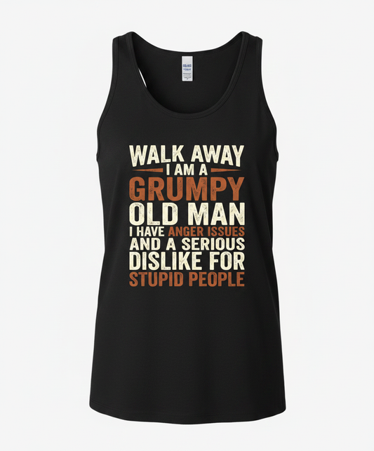 Grumpy Old Man Funny Sarcastic Saying Tank Top - Black