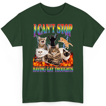 I Can't Stop Having Gay Thoughts cats T-Shirt Forest Green product mockup