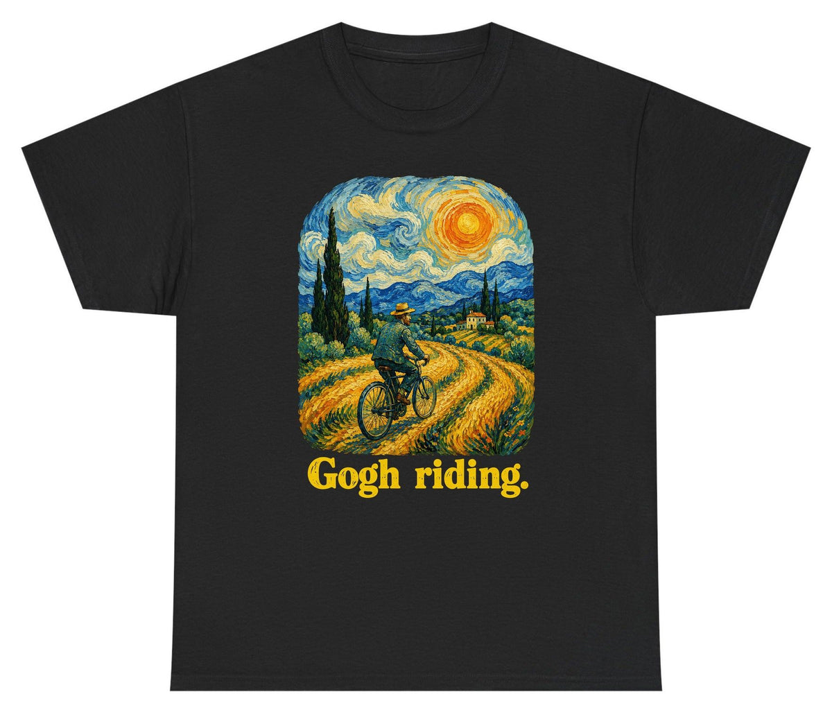 Gogh Riding van gogh parody Youth T-Shirt Black product mockup