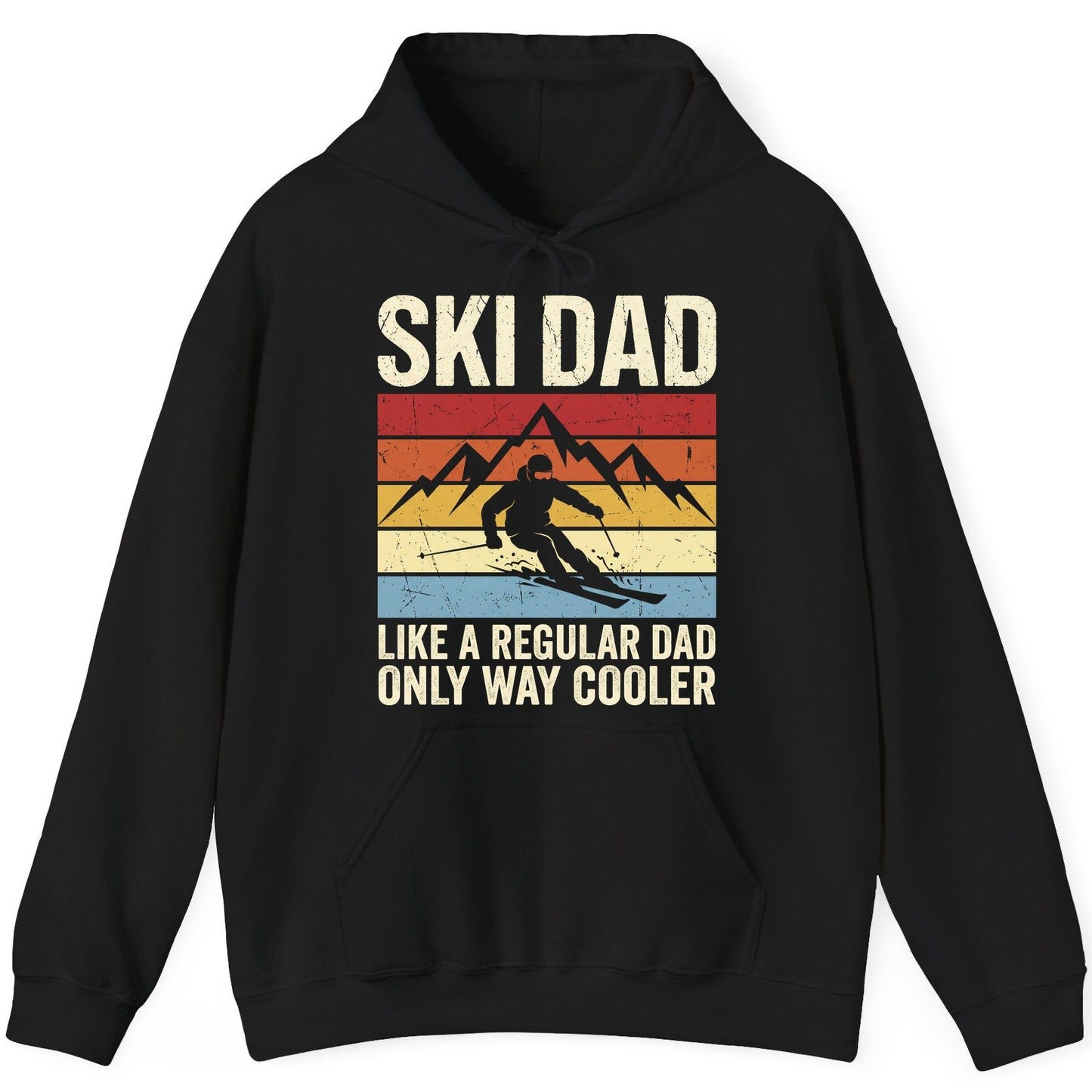 Ski Dad Like a Regular Dad Only Way Cooler skiing Hoodie Black product mockup