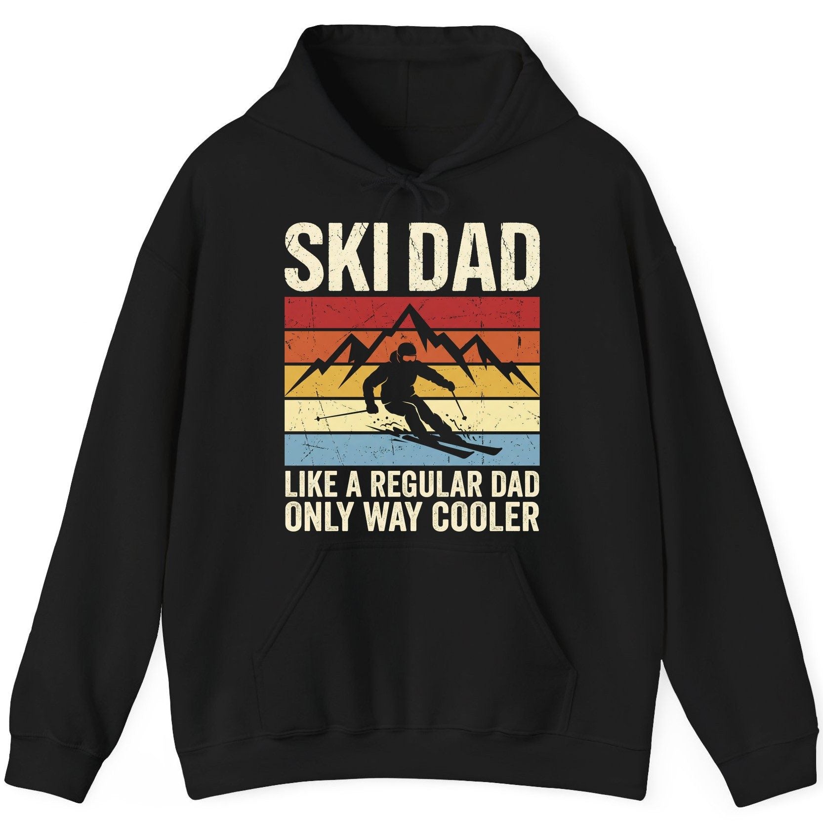 Ski Dad Like a Regular Dad Only Way Cooler skiing Hoodie Black product mockup
