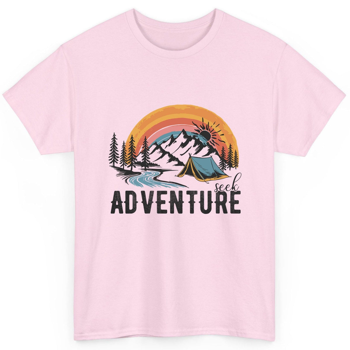 Seek Adventure camping T-Shirt Light Pink product mockup