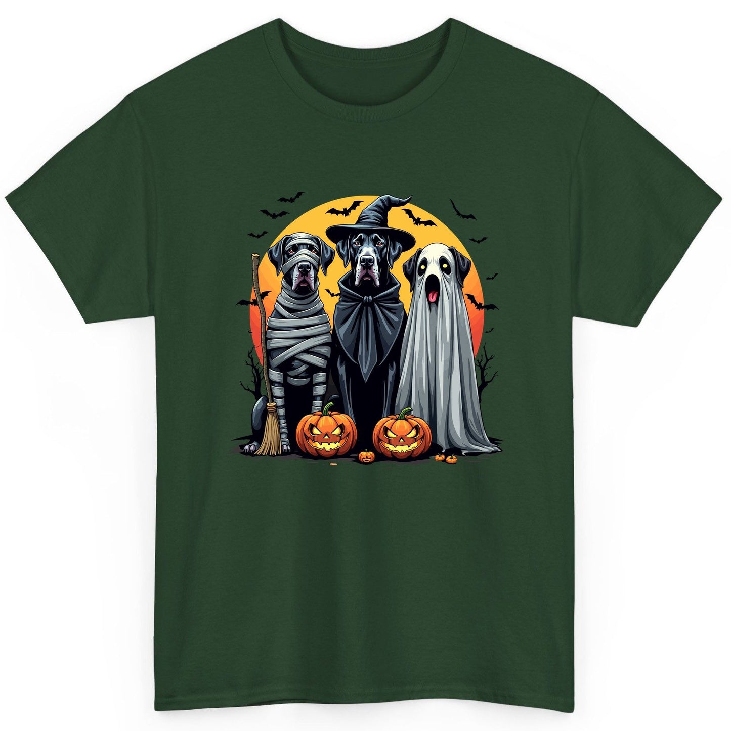 Halloween Dogs in Costumes Halloween dogs T-Shirt Forest Green product mockup