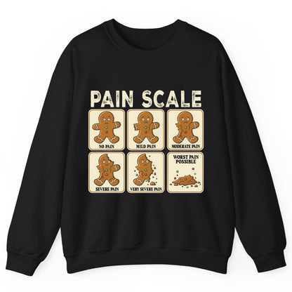 Pain Scale gingerbread man pain scale Sweatshirt Black product mockup