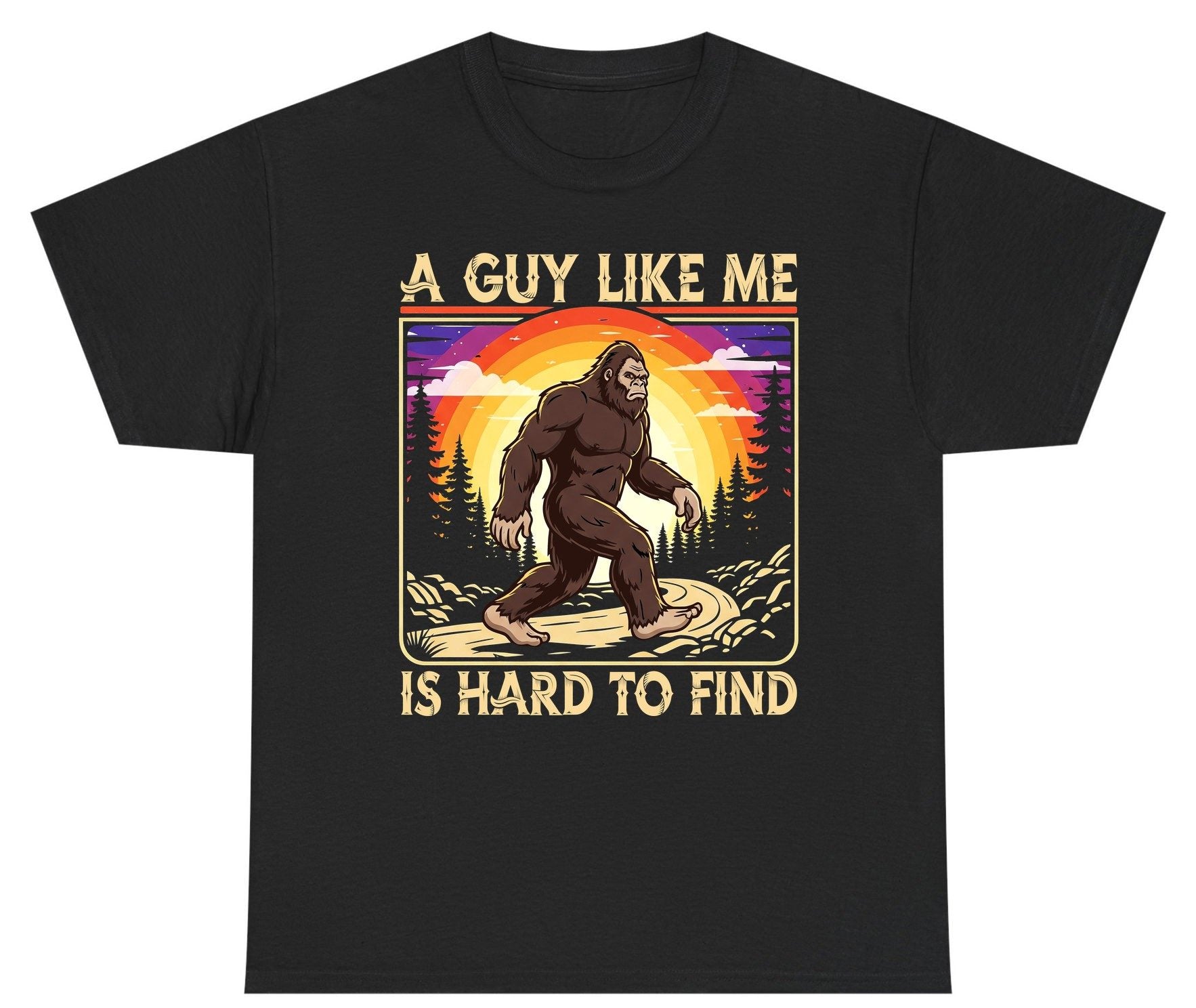 A Guy Like Me Is Hard to Find bigfoot Youth T-Shirt Black product mockup