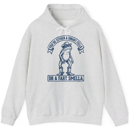 You're Either a Smart Fella or a Fart Smella cowboy frog Hoodie Ash product mockup