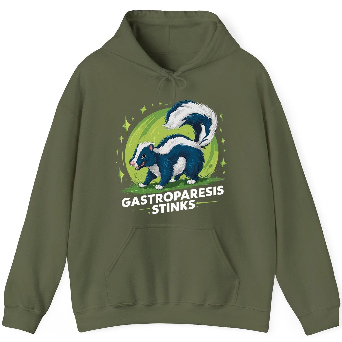 Gastroparesis Stinks gastroparesis awareness Hoodie Military Green product mockup