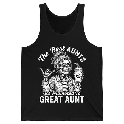 The Best Aunts Get Promoted to GREAT AUNT Funny Announcement Tank Top - product mockup - Black