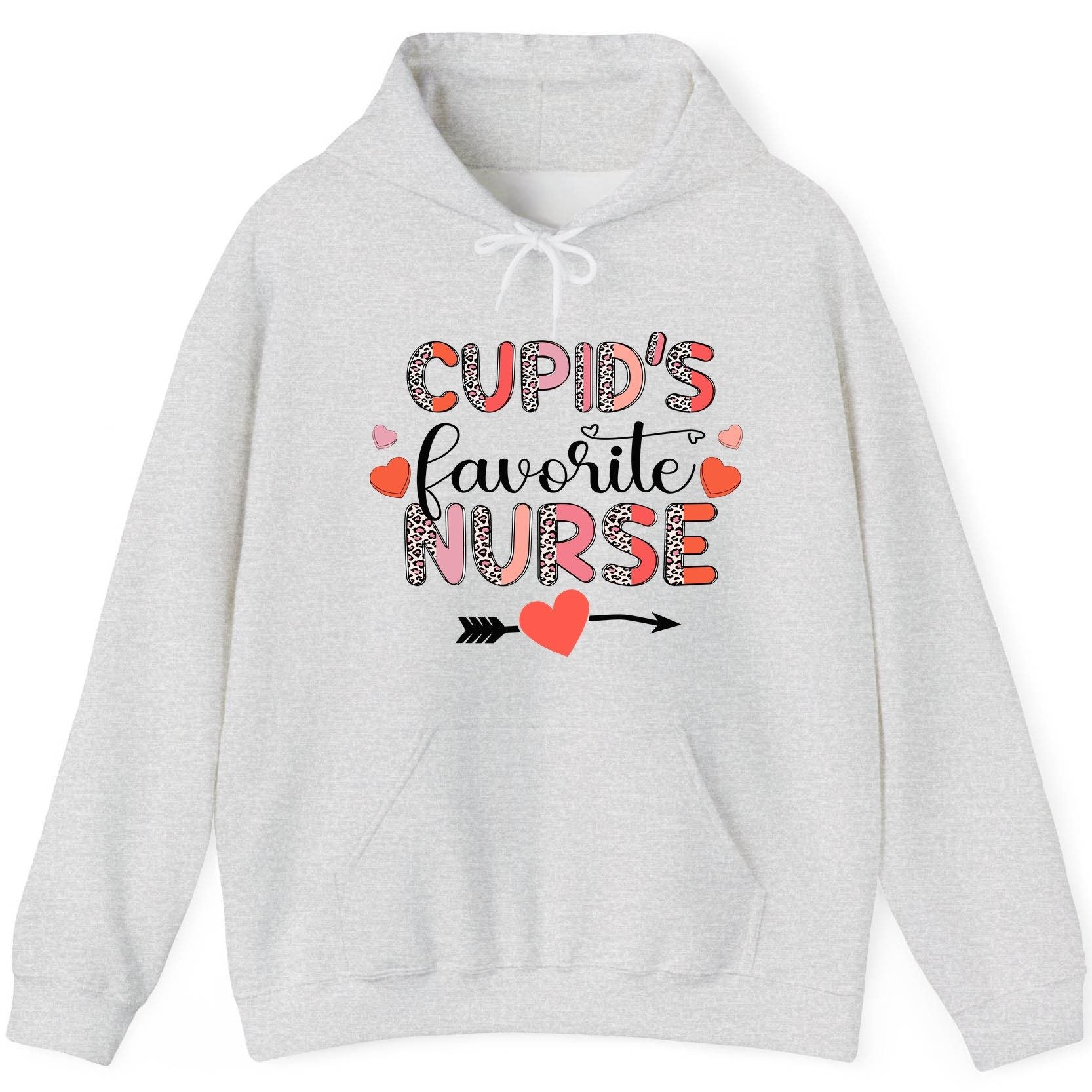 Cupid's Favorite Nurse nurse Hoodie Ash product mockup