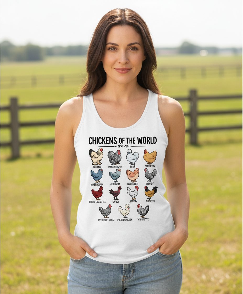 Breeds of the World, Brahma, Barred Cochin, Silkie, Orpington, Ameraucana, Araucana, Faverolles, Sebright, Rhode Island Red,