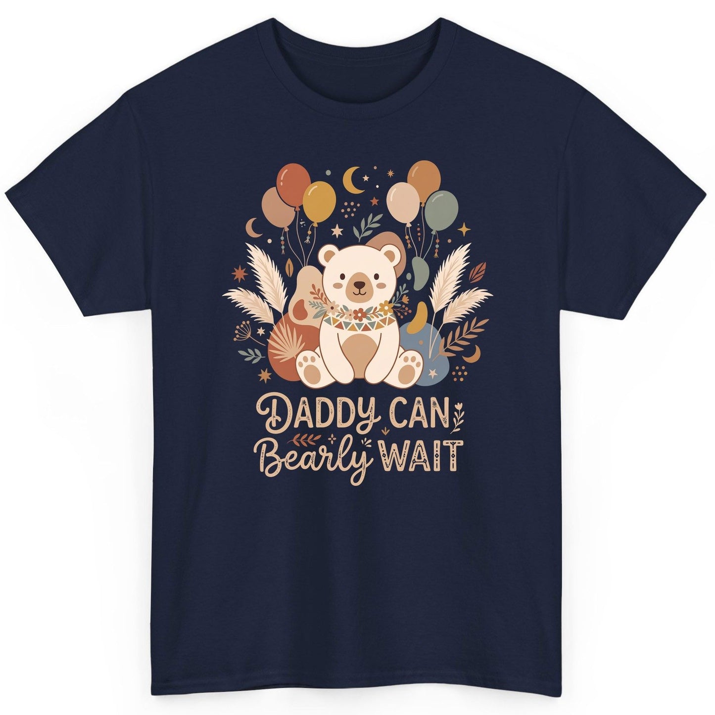 Daddy Can Bearly Wait Baby Shower T-Shirt - product mockup - Navy