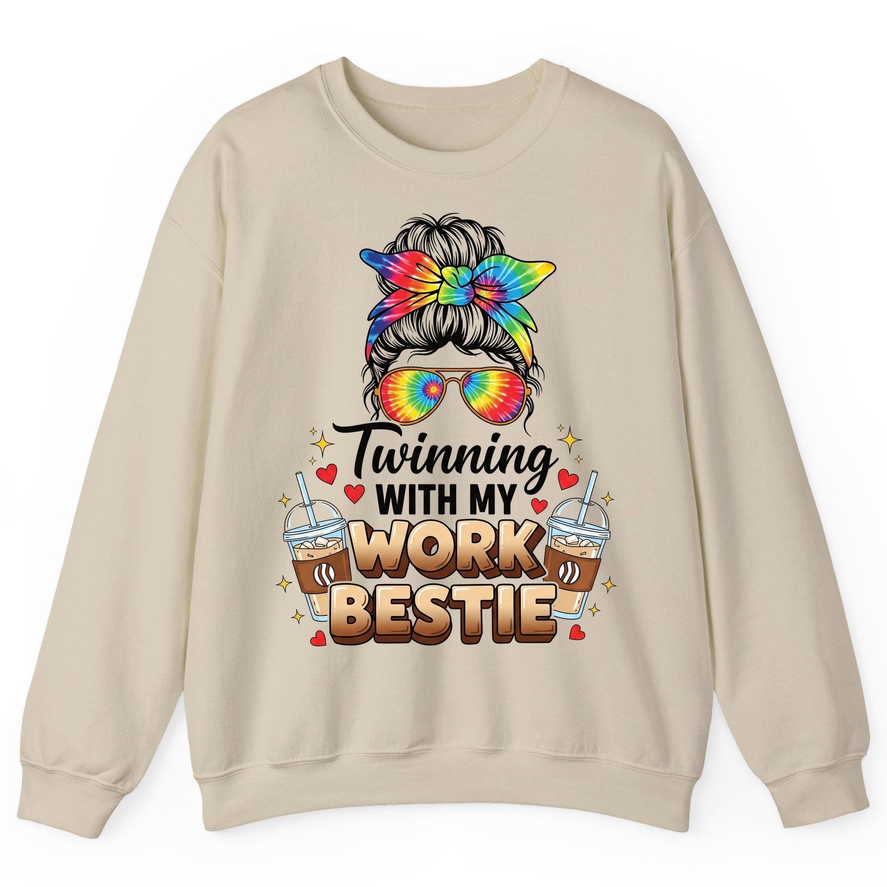Twinning with My Work Bestie work bestie Sweatshirt Sand product mockup