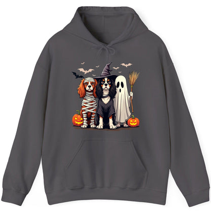 Cavalier Spaniel Halloween Dogs cavalier king charles spaniel Hoodie Charcoal product mockup