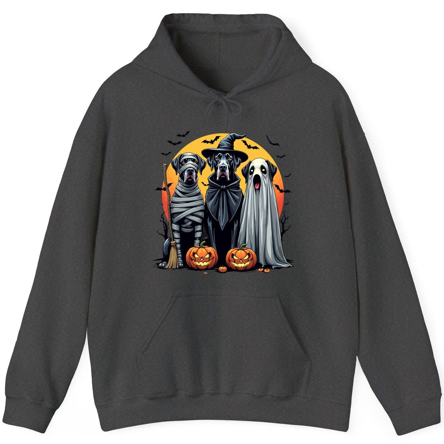 Halloween Dogs in Costumes Halloween dogs Hoodie Dark Heather product mockup