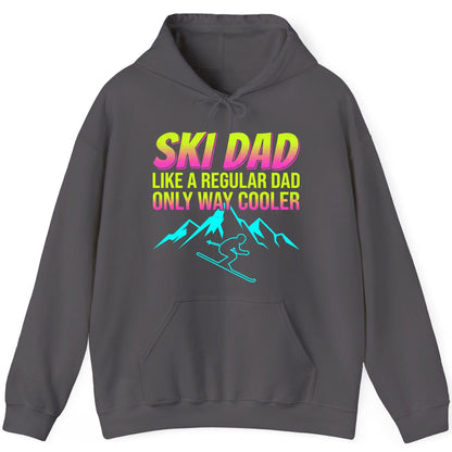 Ski Dad Like a Regular Dad Only Way Cooler skiing Hoodie Charcoal product mockup