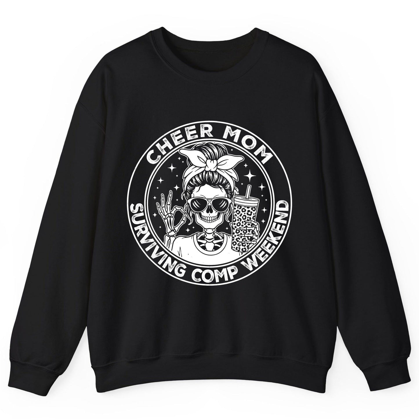 Cheer Mom Surviving Comp Weekend cheer mom Sweatshirt Black product mockup