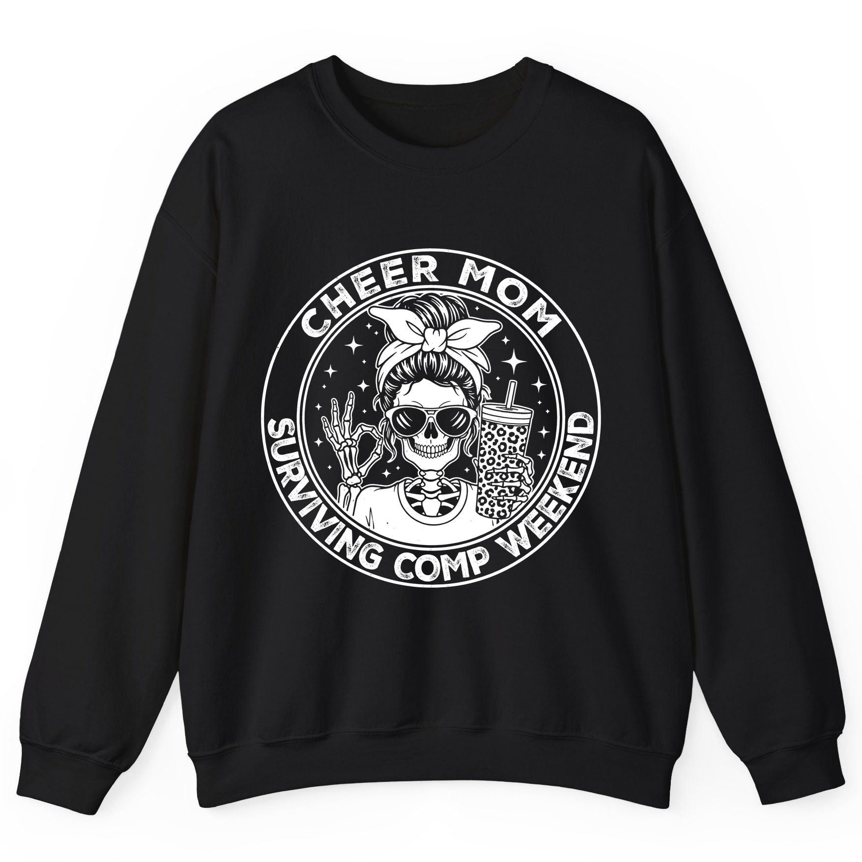 Cheer Mom Surviving Comp Weekend cheer mom Sweatshirt Black product mockup