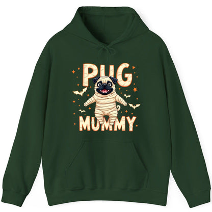 Pug Mummy pug Hoodie Forest Green product mockup