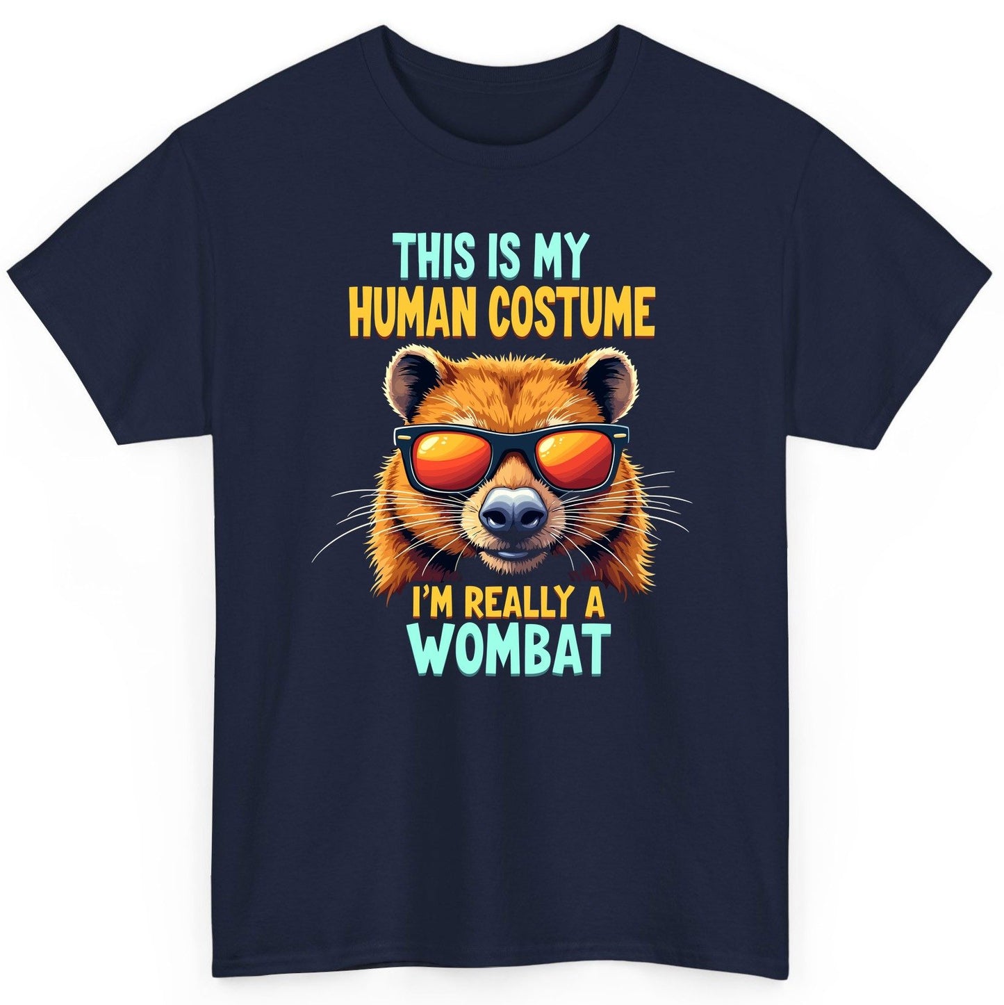 This Is My Human Costume I'm Really a Wombat wombat T-Shirt Navy product mockup