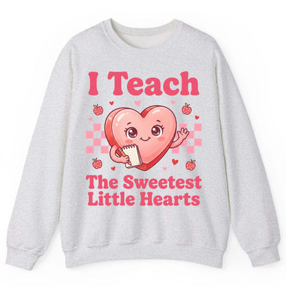 I Teach the Sweetest Little Hearts teacher Sweatshirt Ash product mockup
