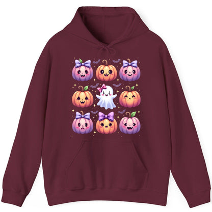Kawaii Halloween Pumpkins kawaii Halloween Hoodie Maroon product mockup